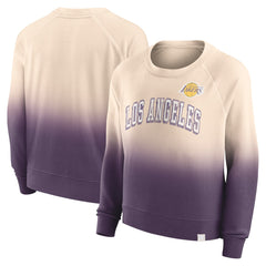 Los Angeles Lakers Women's Lounge Arch Raglan Pullover Sweatshirt Tan/Purple