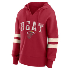 Miami Heat Women's Bold Move Dolman V-Neck High Hip Hoodie Red