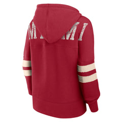 Miami Heat Women's Bold Move Dolman V-Neck High Hip Hoodie Red