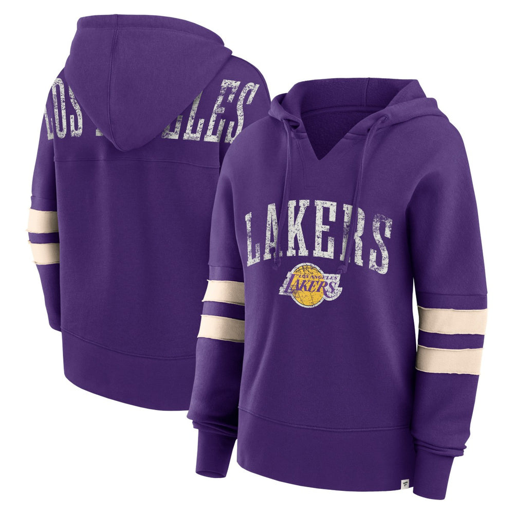 Los Angeles Lakers Women's Bold Move Dolman V-Neck High Hip Hoodie Purple