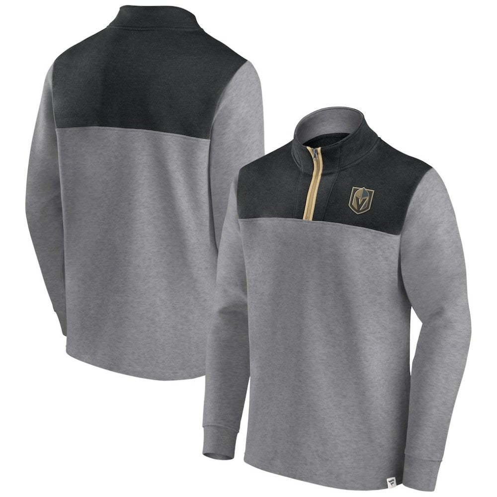 NHL Vegas Golden Knights Fanatics Launch It Quarter-Zip Jacket - Heather Gray