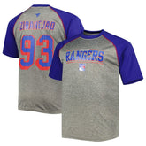 NHL Mika Zibanejad New York Rangers Fanatics Big & Tall Contrast Raglan Name & Number T-Shirt - Heather Gray/Blue