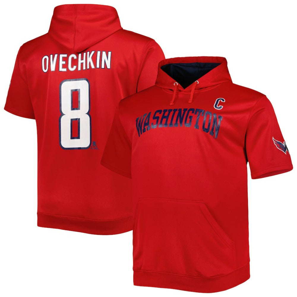 NHL Alexander Ovechkin Washington Capitals Fanatics Big & Tall Captain Patch Name & Number Pullover Hoodie - Red