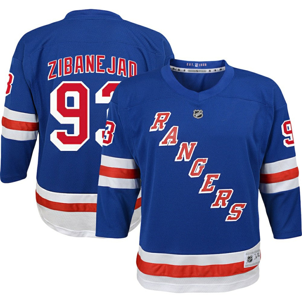 NHL Mika Zibanejad New York Rangers Youth Home Replica Player Jersey - Blue