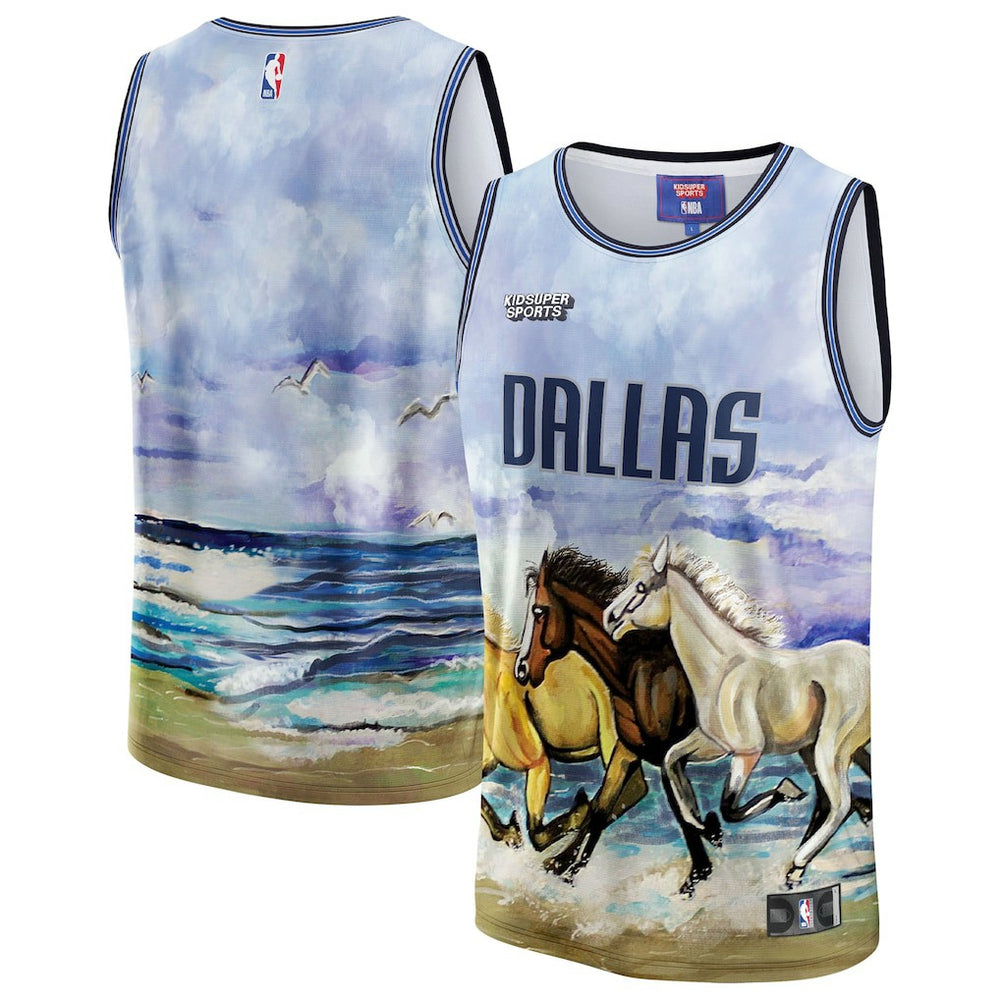NBA Dallas Mavericks NBA & KidSuper Studios Unisex Hometown Jersey sale - Blue