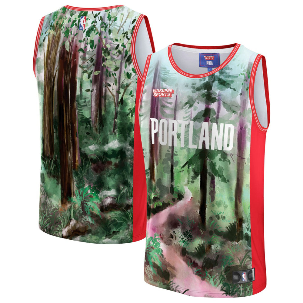 NBA Portland Trail Blazers NBA & KidSuper Studios Unisex Hometown Jersey - Green