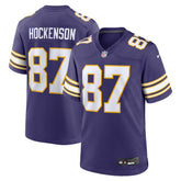 NFL T.J. Hockenson Minnesota Vikings Classic Player Game Jersey - Purple
