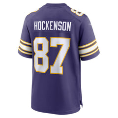NFL T.J. Hockenson Minnesota Vikings Classic Player Game Jersey - Purple