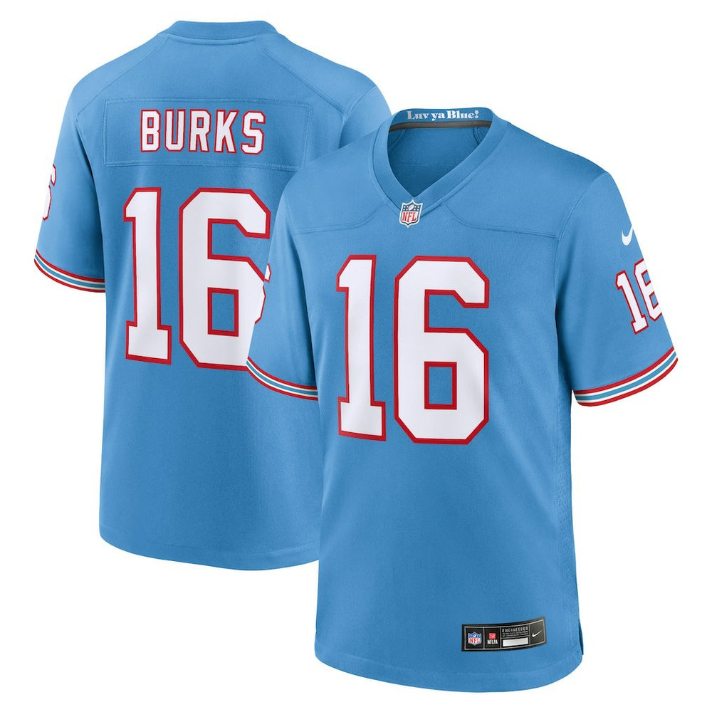 NFL Treylon Burks Tennessee Titans Oilers Throwback Alternate Game Player Jersey - Light Blue