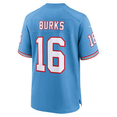 NFL Treylon Burks Tennessee Titans Oilers Throwback Alternate Game Player Jersey - Light Blue