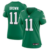 A.J. Brown Philadelphia Eagles Women's Player Jersey Kelly Green