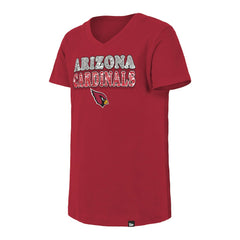 Arizona Cardinals New Era Girls Youth Reverse Sequin V-Neck T-Shirt Cardinal