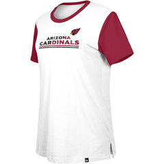 Arizona Cardinals New Era Women's Third Down Colorblock T-Shirt White/Cardinal