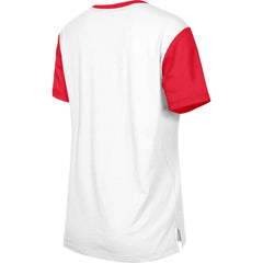 Tampa Bay Buccaneers New Era Women's Third Down Colorblock T-Shirt White/Red