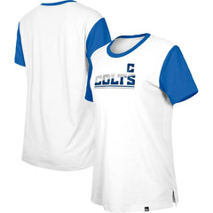 Indianapolis Colts New Era Women's Third Down Colorblock T-Shirt White/Royal