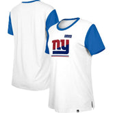 New York Giants New Era Women's Third Down Colorblock T-Shirt White/Royal