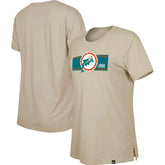 Miami Dolphins New Era Women's Third Down Historic T-Shirt Tan