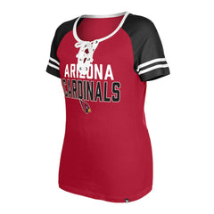 Arizona Cardinals New Era Women's Raglan Lace-Up T-Shirt Cardinal