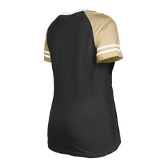 New Orleans Saints New Era Women's Raglan Lace-Up T-Shirt Black