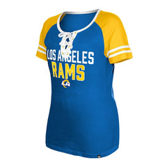 Los Angeles Rams New Era Women's Raglan Lace-Up T-Shirt Royal
