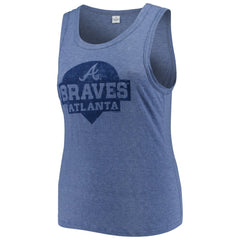 Atlanta Braves Soft as a Grape Women's Plus Size High Neck Tri-Blend Tank Top - Navy Tanks