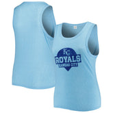 Kansas City Royals Soft as a Grape Women's Plus Size High Neck Tri-Blend Tank Top - Royal Tanks