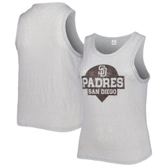 San Diego Padres Soft as a Grape Women's Plus Size High Neck Tri-Blend Tank Top - Gray Tanks