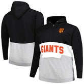 San Francisco Giants Big & Tall Fleece Half-Zip Hoodie - Black/White Hoodies