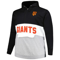 San Francisco Giants Big & Tall Fleece Half-Zip Hoodie - Black/White Hoodies
