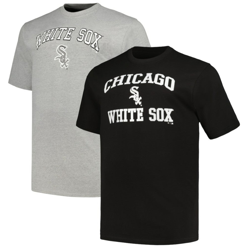 Chicago White Sox Profile Big & Tall T-Shirt Combo Pack - Black/Heather Gray T-shirts