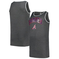 Atlanta Braves Profile Big & Tall Arch Over Logo Tank Top - Heather Charcoal Tanks