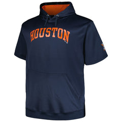 Houston Astros Profile Big & Tall Contrast Short Sleeve Pullover Hoodie - Navy Hoodies