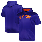 New York Mets Profile Big & Tall Contrast Short Sleeve Pullover Hoodie - Royal Hoodies