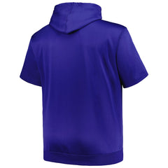 New York Mets Profile Big & Tall Contrast Short Sleeve Pullover Hoodie - Royal Hoodies