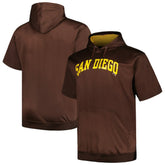 San Diego Padres Profile Big & Tall Contrast Short Sleeve Pullover Hoodie - Brown Hoodies