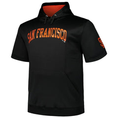 San Francisco Giants Profile Big & Tall Contrast Short Sleeve Pullover Hoodie - Black Hoodies