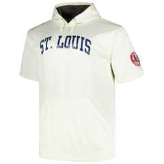 St. Louis Cardinals Profile Big & Tall Contrast Short Sleeve Pullover Hoodie - Oatmeal Hoodies