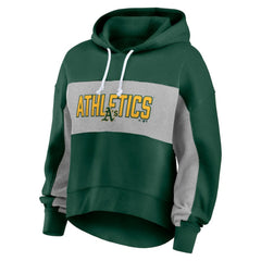 Athletics Fanatics Women's Filled Stat Sheet Pullover Hoodie - Green Hoodies