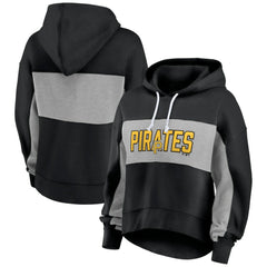 Pittsburgh Pirates Fanatics Women's Filled Stat Sheet Pullover Hoodie - Black Hoodies