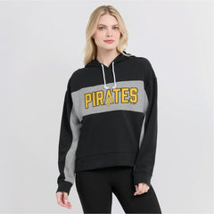 Pittsburgh Pirates Fanatics Women's Filled Stat Sheet Pullover Hoodie - Black Hoodies