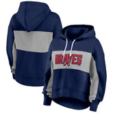 Atlanta Braves Fanatics Women's Filled Stat Sheet Pullover Hoodie - Navy Hoodies