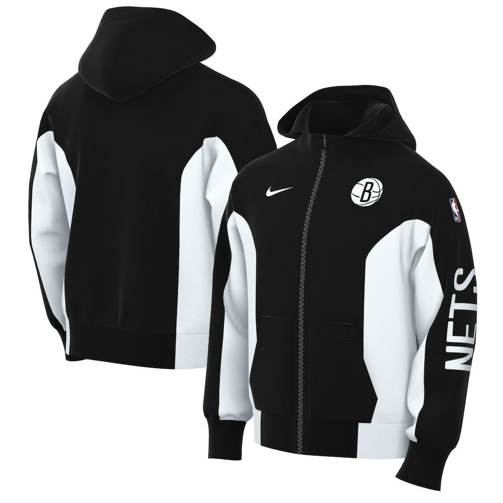 Brooklyn Nets 2023/24 Authentic Showtime Full-Zip Hoodie Black