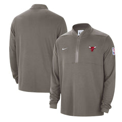 Chicago Bulls Authentic Performance Half-Zip Jacket Olive