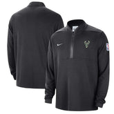 Milwaukee Bucks Authentic Performance Half-Zip Jacket Black