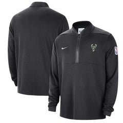 Milwaukee Bucks Authentic Performance Half-Zip Jacket Black