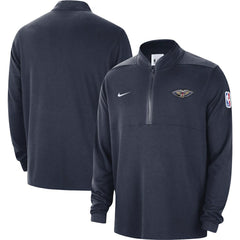 New Orleans Pelicans Authentic Performance Half-Zip Jacket Navy