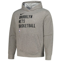 Brooklyn Nets Unisex 2023/24 Performance Spotlight On-Court Practice Pullover Hoodie Heather Gray