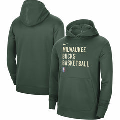 Milwaukee Bucks Unisex 2023/24 Performance Spotlight On-Court Practice Pullover Hoodie Hunter Green