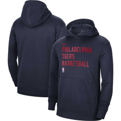 Philadelphia 76ers Unisex 2023/24 Performance Spotlight On-Court Practice Pullover Hoodie Navy
