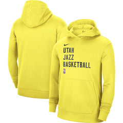 Utah Jazz Unisex 2023/24 Performance Spotlight On-Court Practice Pullover Hoodie Yellow
